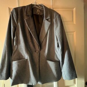 Worthington Blue and Gray Checkered Blazer (worn once) and pants (NWT)